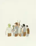 Marcel Dzama, Untitled (Party), 1999, ink and watercolor on paper