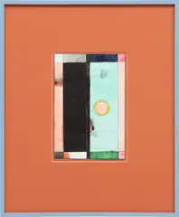 Matt Connors, Untitled, 2016, watercolor, acrylic and colored pencil on paper and colored mat board, in artist's frame