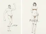 Charles Avery, Two works: (i) Untitled (Monda) ; (ii) Untitled (Trevor Millifias), 1999, graphite and oil stick on paper