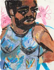 Jonathan Lyndon Chase, Shell Dress, 2017, pastel and metallic paint on paper