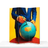 Untitled by Maurizio Cattelan and Pierpaolo Ferrari, 2015, varnish and UV color print on wood folding screen with brass and metal hardware, sold Jul 2023