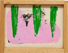 Alvaro Barrington, Painting: PP18-38, 2018, mixed media on burlap paper, in artist's frame