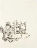 Danica Lundy, Closet at the Spinnerei, 2016, ballpoint pen on paper