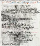 Despina Stokou, 12/14/13 /!doctypehtml II, 2014, oil, spray paint, marker, oil crayon, charcoal, pastel chalk and paper collage on canvas