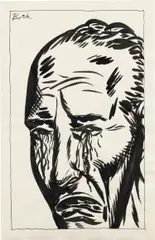 No Title (Both.) by Raymond Pettibon, 1987, ink on paper, sold Jul 2023