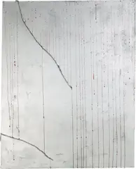 Mathieu Malouf, Untitled, 2014, spray paint, fiber and artificial blood on canvas