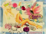 Peter Dayton, Untitled, 2005, Xerox collage, paper and vinyl decals on canvas with resin