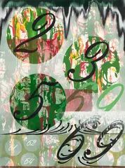 Lari Pittman, Counting to confront one's fatigue, 1990, acrylic and enamel on paper