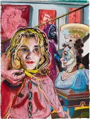 Natalie Frank, Measuring Her Neck (Story of O), 2015, gouache and chalk pastel on paper