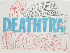 Death Trap by Sarah Morris, 1994, pastel on paper, offered Jul 2023