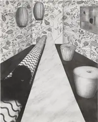 Aya Uekawa, Manshon, 2007, charcoal on paper