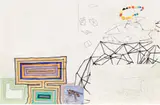 Paul Sietsema, Untitled, 2000, ink, watercolor, graphite, marker, collage and adhesive tape on paper