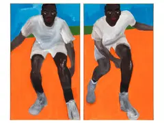 Alvin Armstrong, I Got Next, 2021, acrylic on canvas, diptych