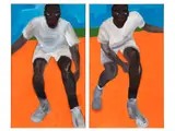 Alvin Armstrong, I Got Next, 2021, acrylic on canvas, diptych