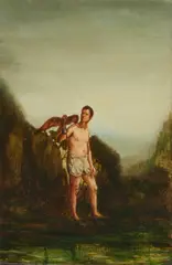 Christopher Orr, Untitled (Man and Falcon), 2004, oil on linen