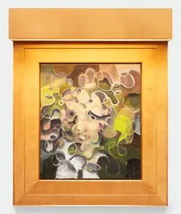 Anton Henning, Portrait No. 190, 2007, oil on canvas, in artist's frame with electrical lighting
