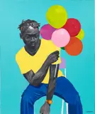 Wahab Saheed, D.S.K Michaels, 2022, acrylic, charcoal, chalk and oil pastel on canvas