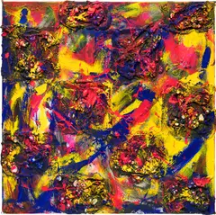 Ryan Cosbert, Midnight Sail, 2022, acrylic, cowrie shells and pearls on canvas