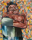Mario Joyce, Lie, Love, Lullaby, 2022, oil and magazine clippings on canvas