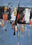 Ted Gahl, Mosquito (Square Eyes), 2018, acrylic, oil and graphite on canvas