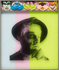 Kathryn Andrews, Hobo (Holiday), 2014, ink on paper and Plexiglas, aluminum, paint and mixed media