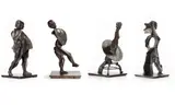 William Kentridge, Shadow Quartet, 2013, bronze with dark brown patina, in 4 parts