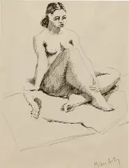 Seated Female Nude by Milton Avery, 1945, ink on paper, offered Sep 2023