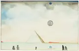Saul Steinberg, Landscape With Pyramid And 5 Figures