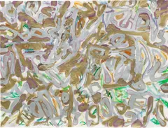 John Chamberlain, Untitled, 1985, metallic paint markers and crayon on paper