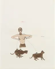 Untitled by Marcel Dzama, 1998, ink and watercolor on paper, sold Sep 2023