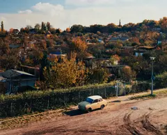 Stan Douglas, Trabant Beside 'Im Grund', Am Pfingstberg from the Potsdamer Schebergarten portfolio, 1995, chromogenic print