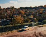 Stan Douglas, Trabant Beside 'Im Grund', Am Pfingstberg from the Potsdamer Schebergarten portfolio, 1995, chromogenic print