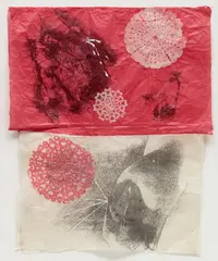 Kiki Smith, Untitled, 1990, monotype on two attached double sheets of handmade Nepalese paper with collaged handmade Nepalese paper