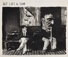Rinus Van de Velde, Act Like A Son, 2009, charcoal on paper
