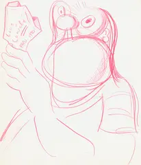 Untitled by George Condo, 1990, colored pencil on paper, sold Dec 2023