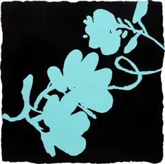 Donald Sultan, Lantern Flowers, 2011, enamel, tar, flock and spackle on tile mounted on Masonite