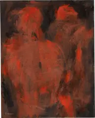 Maurice Sievan, Boogst, 1960, casein on board on linen, on panel