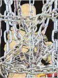 Parker Ito, Jeanne d'Arc #1, 2014, UV print over oil on canvas on panel