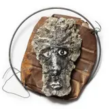 Jonathan Borofsky, Stonehead at 2,687,312, acrylic on rock, tin can and wire