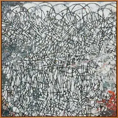 Zachary Armstrong, Portraits After Noah - Red Corner, 2016, oil and encaustic on linen over panel, in artist's frame