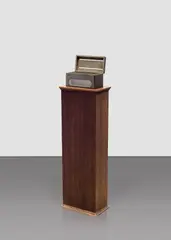 The Weight of Questions by Annette Lemieux, 1989, bronze and glass with wood base, sold Dec 2023