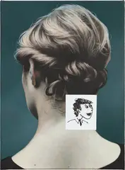 Oliver Osborne, Hair, Neck and Ear (boy), 2014, oil and paper collage on linen