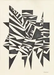 Sandu Darie, Untitled, ink and pencil on cardboard