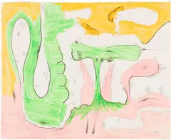 Carroll Dunham, Untitled (7/2/90), 1990, pencil and crayon on paper