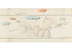The Founding Fathers (Study for Mural) by Larry Rivers, 1984, graphite, crayon, vellum and tape collage on paper, sold Dec 2023