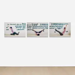 Michaela Meise, Wittgenstein Exercise, 2001, chromogenic print flush-mounted to Forex, in 3 parts