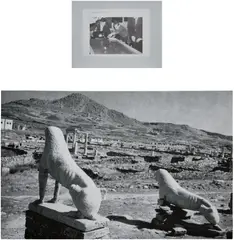 Michaela Meise, Two works: (i) Ohne Title (Löwen von Delos) ; (ii) Right Angle, 2004, (i) chromogenic print (ii) chromogenic print on plywood