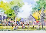 Alex Leong, Botanical Gardens 2023, 2023, watercolour on paper