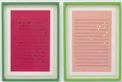 Melon Tunes by Hu Qiren, 2023, pigment, ink, and acrylic on Japanese handmade paper, offered Nov 2023