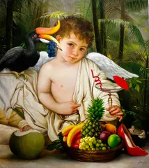 The Odd One Out by Chan Kar Wai, 2023, oil on canvas, offered Nov 2023